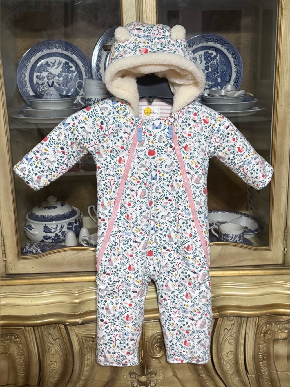 Baby Boden bunting snowsuit hooded ears 18-24m
